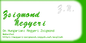zsigmond megyeri business card